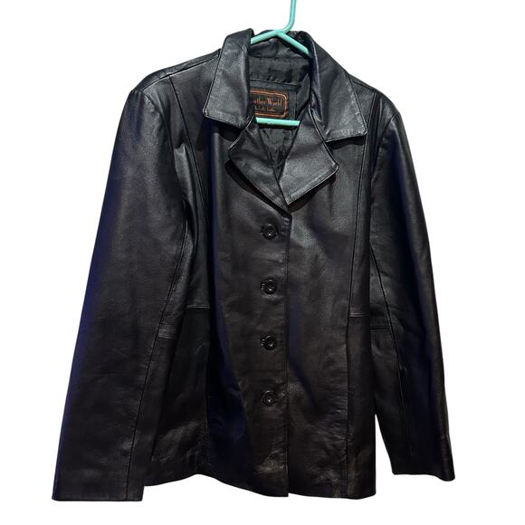 Vintage Mens Leather World Jacket By Lucky Leather Inc Los Angles Ca Size M - Picture 1 of 6